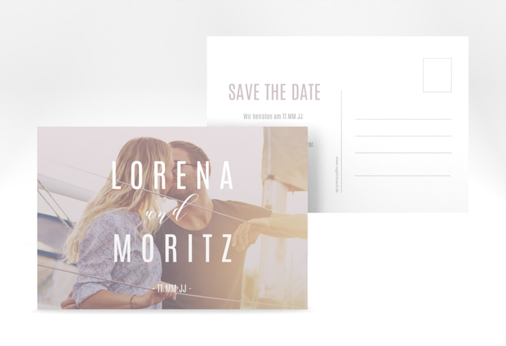 Save the Date-Postkarte Memory A6 Postkarte grau