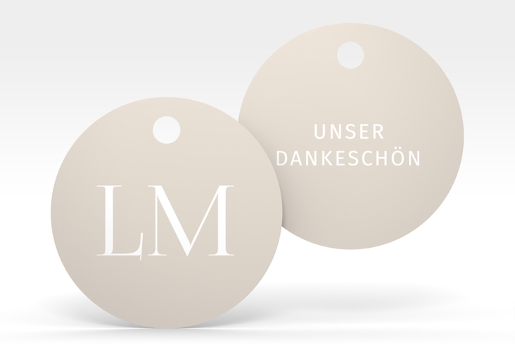 Geschenkanhänger Hochzeit Monogramm Geschenkanhänger, rund