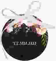 Geschenkanhänger Hochzeit Flowers Geschenkanhänger, rund schwarz mit bunten Aquarell-Blumen
