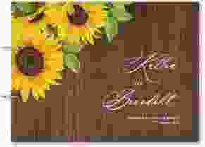 Gästebuch Holzcover Nussbaum Sonnenblume