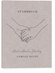 Stammbuch A5 Hands Stammbuch A5 Kraftpapier mit sich haltenden Händen im Monoline-Stil