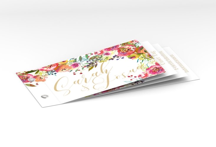Hochzeitseinladung Flowerbomb Booklet weiss hochglanz