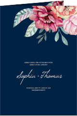Klick: Details zu Menükarte Hochzeit "Blooming" anzeigen Menükarte Hochzeit Blooming A5 Klappkarte hoch blau