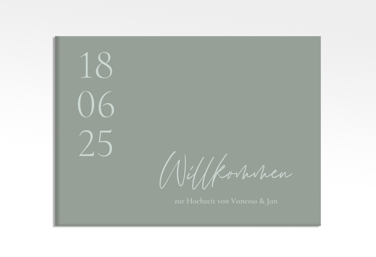 Willkommensschild Leinwand Day 70 x 50 cm Leinwand mit Datum im minimalistischen Design