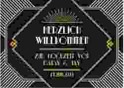 Willkommensschild Poster Gatsby 70 x 50 cm Poster schwarz im 20er-Jahre-Stil