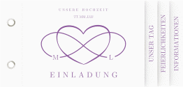 Klick: Details zu Hochzeitseinladung "Infinity" anzeigen Hochzeitseinladung Infinity Booklet lila