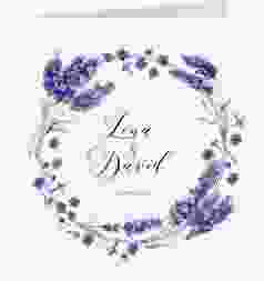 Hochzeitseinladung "Lavendel" quadratische Klappkarte weiss