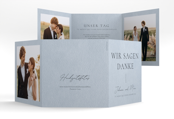 Dankeskarte Hochzeit Hochzeitsfreude quadr. Doppel-Klappkarte