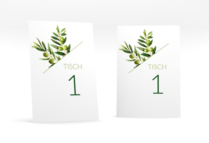 Tischnummer Hochzeit Olivenzweig Tischaufsteller