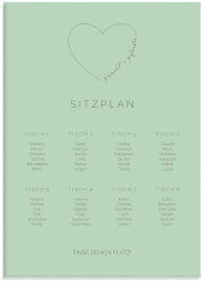 Klick: Details zu Sitzplan Leinwand Hochzeit "Lebenstraum" anzeigen Sitzplan Leinwand Hochzeit Lebenstraum 50 x 70 cm Leinwand mint