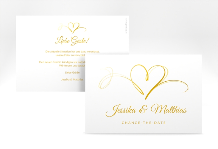 Change the Date-Karte Envie A6 Karte quer gold hochglanz
