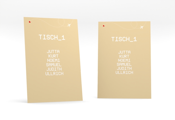 Tischaufsteller Hochzeit Weddingpass Tischaufsteller beige