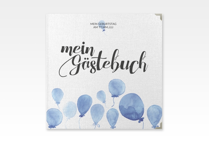 Gästebuch Selection Geburtstag Ballon Leinen-Hardcover blau