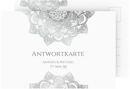 Klick: Details zu Antwortkarte Hochzeit "Delight" anzeigen Antwortkarte Hochzeit Delight A6 Postkarte grau