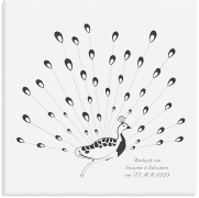 Wedding Tree Leinwand Pfau (bis 70 Gäste) 30 x 30 cm