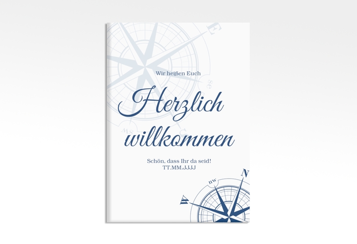 Willkommensschild Leinwand Windrose 50 x 70 cm Leinwand