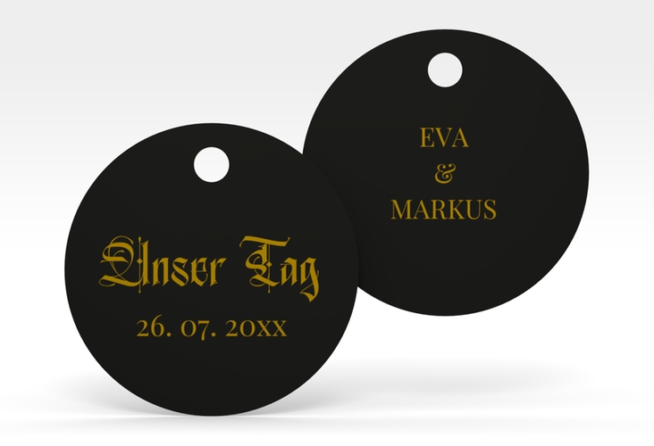 Geschenkanhänger Hochzeit Wednesday Geschenkanhänger, rund schwarz