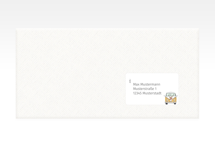 Empfängeretikett Hochzeit Hochzeitsbulli 63,5 x 38,1 mm