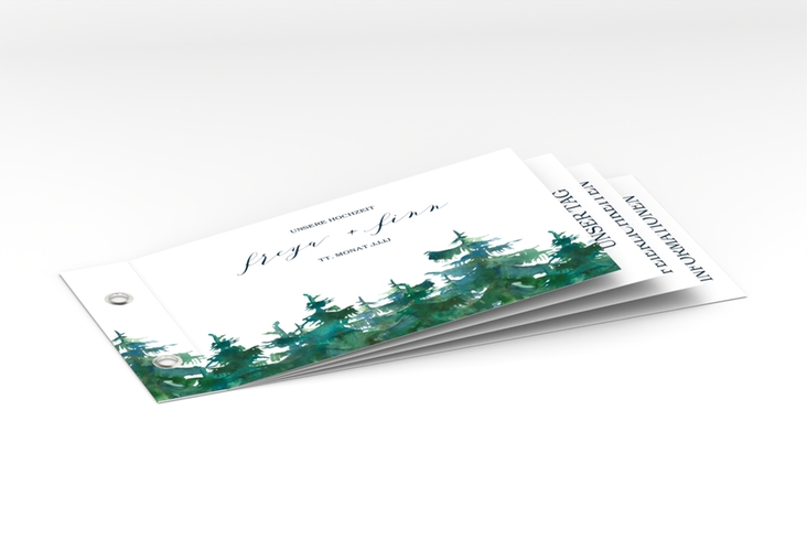 Hochzeitseinladung Evergreen Booklet weiss hochglanz