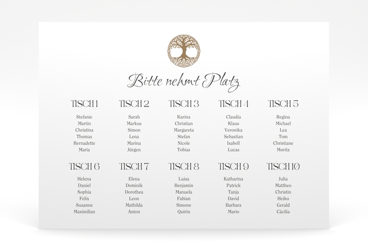 Sitzplan Poster Hochzeit Lebensbaum 70 x 50 cm Poster im Stil der Kelten und Wikinger