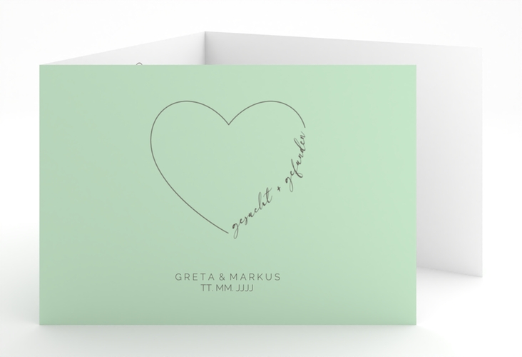 Hochzeitseinladung Lebenstraum A6 Doppel-Klappkarte mint hochglanz