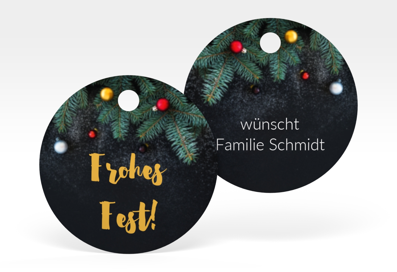 Geschenkanhänger Weihnachten "Weihnachtszauber", Geschenkanhänger, rund