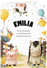 Einladungskarte Kindergeburtstag Bauernhofparty