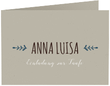 Einladung Taufe Home A6 Klappkarte quer blau