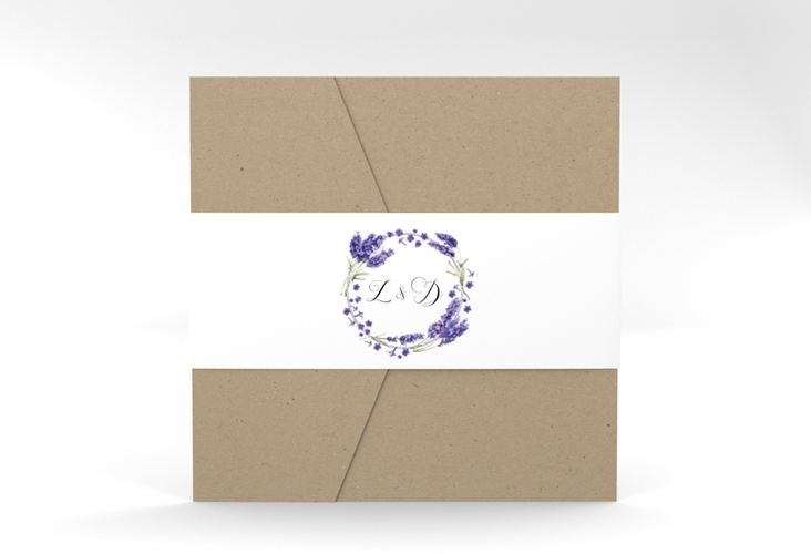 Hochzeitseinladung Lavendel Pocketfold