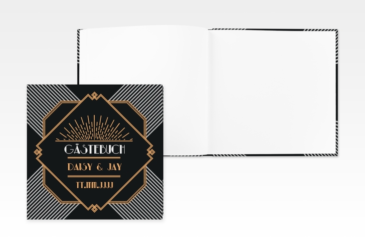Gästebuch Creation Gatsby 20 x 20 cm, Hardcover schwarz im 20er-Jahre-Stil