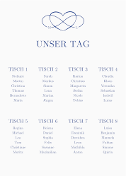 Klick: Details zu Sitzplan Poster Hochzeit "Infinity" anzeigen Sitzplan Poster Hochzeit Infinity 50 x 70 cm Poster blau