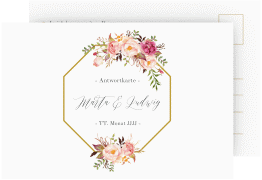 Klick: Details zu Antwortkarte Hochzeit "Prachtvoll" anzeigen Antwortkarte Hochzeit Prachtvoll A6 Postkarte weiss