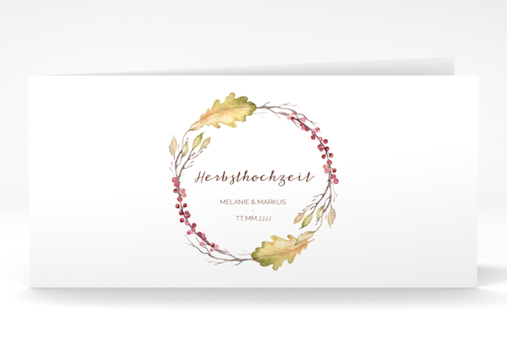 Dankeskarte Hochzeit "Herbsthochzeit" DIN lang Klappkarte