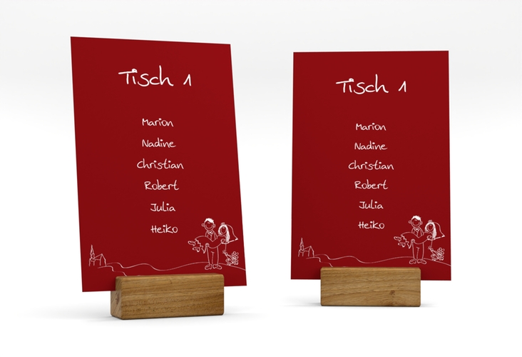 Tischaufsteller Hochzeit Pisa Tischaufsteller rot