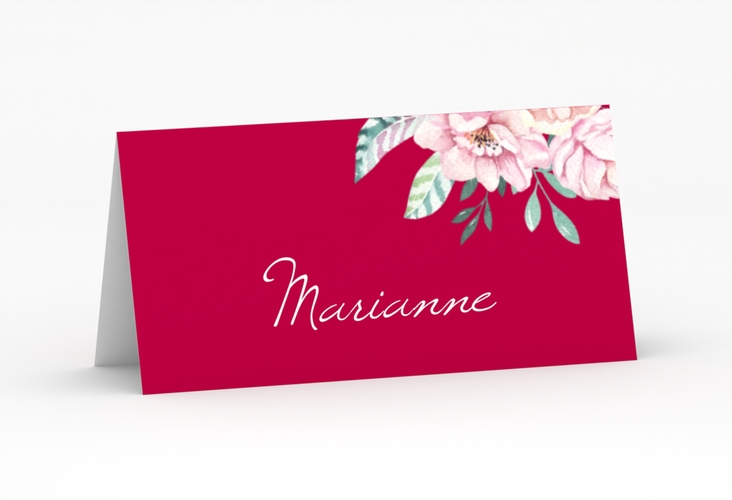 Tischkarte Hochzeit Blooming Tischkarten rot