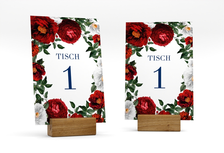 Tischnummer Hochzeit Florista Tischaufsteller weiss hochglanz