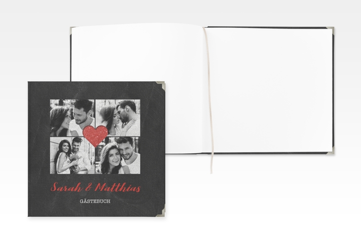 Gästebuch Selection Hochzeit Sparkly Leinen-Hardcover rot
