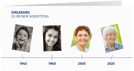 Einladung 80. Geburtstag Timeline lange Klappkarte quer weiss