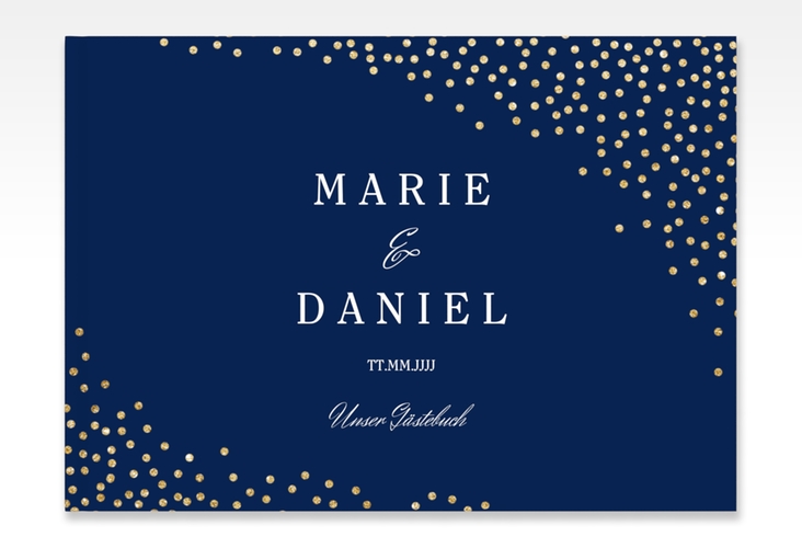 Gästebuch A4 quer Glitter A4 quer, Hardcover blau