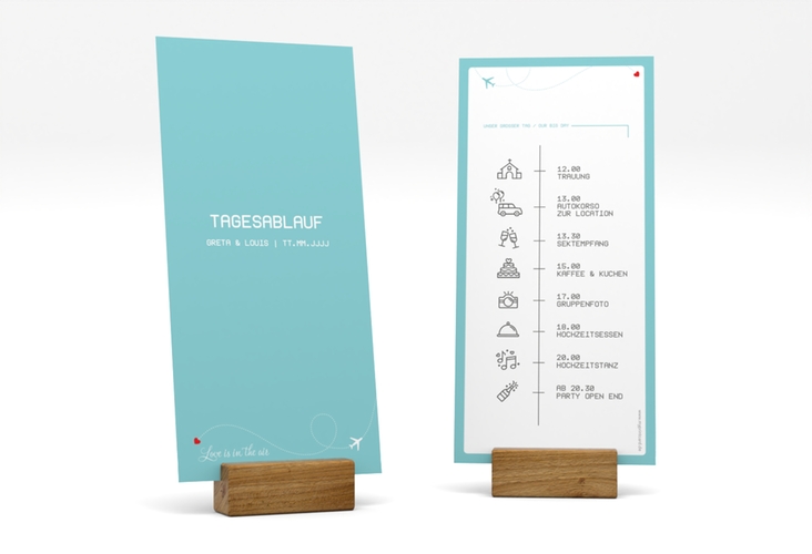 Tagesablauf Hochzeit Weddingpass lange Karte hoch