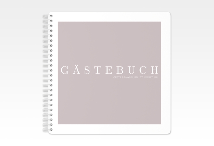 Gästebuch Hochzeit Simply Ringbindung grau