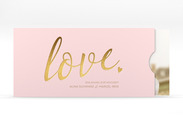 Hochzeitseinladung Glam Einsteckkarte rosa