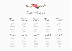 Klick: Details zu Sitzplan Poster Hochzeit "Fiore" anzeigen Sitzplan Poster Hochzeit Fiore 70 x 50 cm Poster weiss