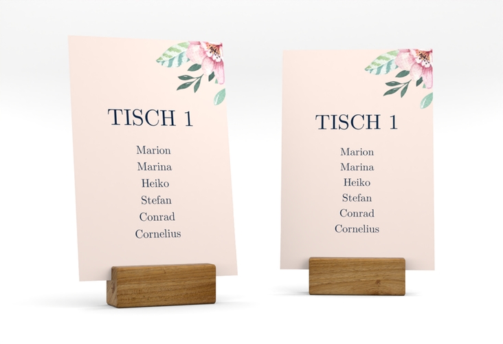 Tischaufsteller Hochzeit Blooming Tischaufsteller rosa