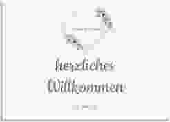 Willkommensschild Leinwand "Herzgold"