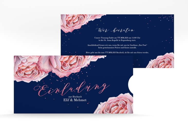 Hochzeitseinladung Cherie Einsteckkarte rosa
