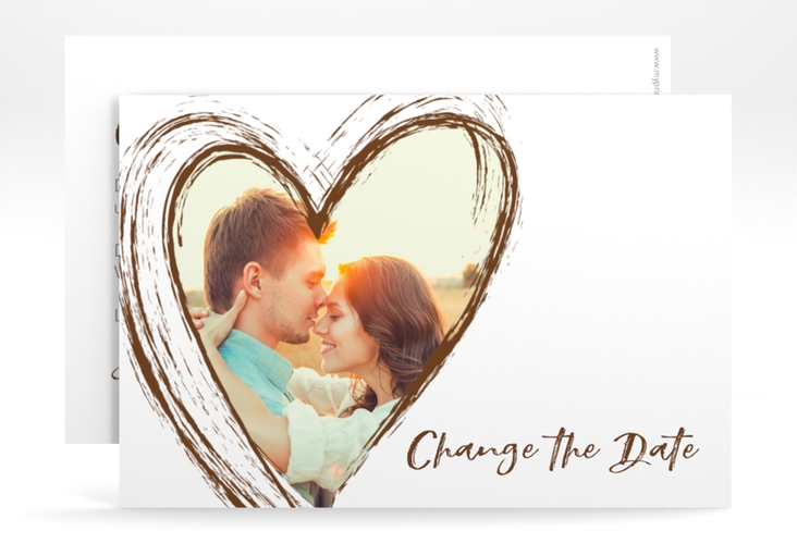 Change the Date-Karte Liebe A6 Karte quer braun