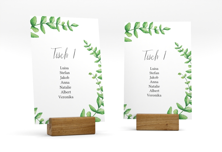 Tischaufsteller Hochzeit Botanic Tischaufsteller weiss