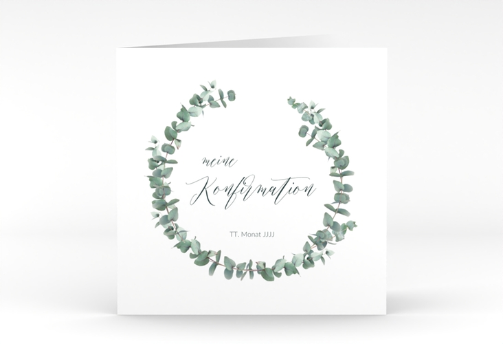 anksagung Konfirmation Sealed quadr. Klappkarte weiss