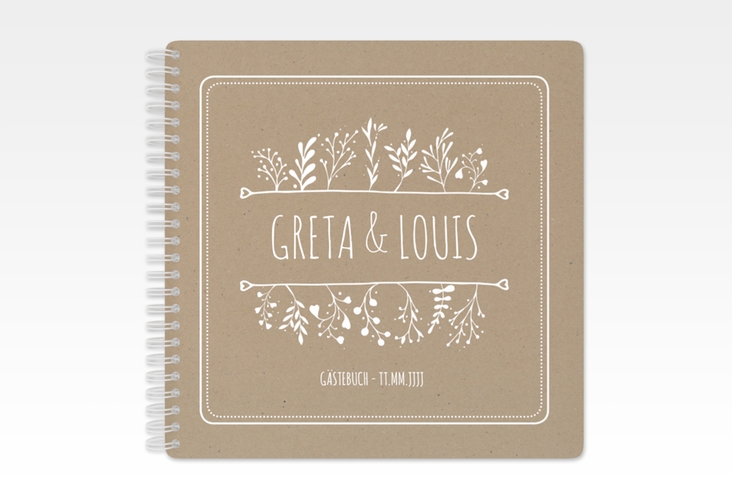 Gästebuch Hochzeit Chalk Ringbindung Kraftpapier